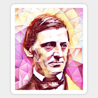 Ralph Waldo Emerson Pink Colourful Portrait | Ralph Waldo Emerson Artwork 13 Magnet